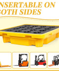 Shop Ready Heavy Duty Spill Containment Platform with Drain and Non Slip Large Plastic Tray, 26.4 by 26.4 by 6 Inches, 43L capacity