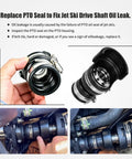 Upgraded Drive Shaft Ball Bearing With Reinforced Bellows Assembly For Sea Doo 4 Tec Rxe Rxt Xps Models detailed view while inspecting PTO seal.