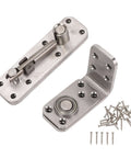Beefy Heavy Duty Hidden Door Hardware with stainless steel pivot hinge, screws included, for secret bookcase, 600 lb load, 180° rotation.