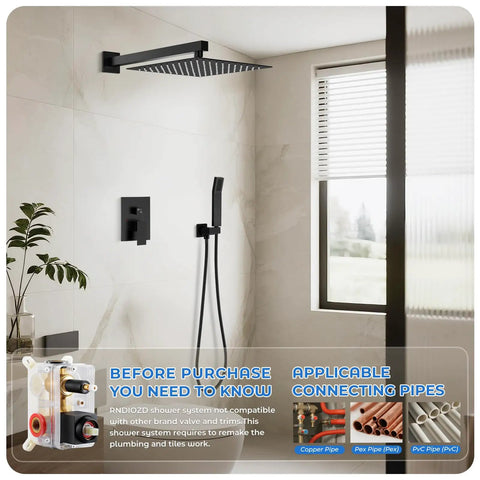 Top Tier 10 Inch Rainfall Shower System Featuring A Slick Handheld Wand And Ultra Smooth Single Lever Handle In Sharp Matte Black Coating For Zero Fuss Bathroom Refresh And Killer Water Flow