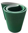 Heavy Duty PVC Drum Conveyor Belt For Flat Assembly Lines with 5mm Thick Durable Build; green textured PVC material
