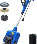 Blue Electric Grout Cleaner Machine Lightweight Under 10 Lbs Easy Scrub shown with brush attachments