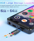 All In One 80GB Bluetooth WiFi MP3 Player With 4.0 Inch IPS Touch Screen, microSD card slot and app icons displayed