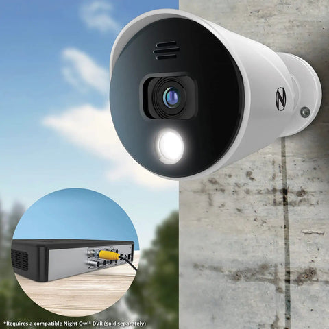 Mounted 1080p HD Indoor Outdoor Spotlight Camera Wired Add On With Preset Voice Alerts And Built In Siren For DVR Systems
