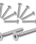 10 Piece Wear-Resistant Stainless Steel Flat Head Socket Screws Set for Furniture Assembly, 5/16-18 viewed closely