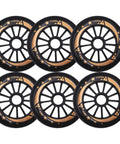 Six Pack 110mm Outdoor Inline Skate Wheels With ABEC11 Bearings 88A Urethane High Rebound for all weather use