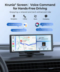 9.26 Inch Wireless CarPlay Screen With 4K Dash Cam on car dashboard showing navigation and media controls.