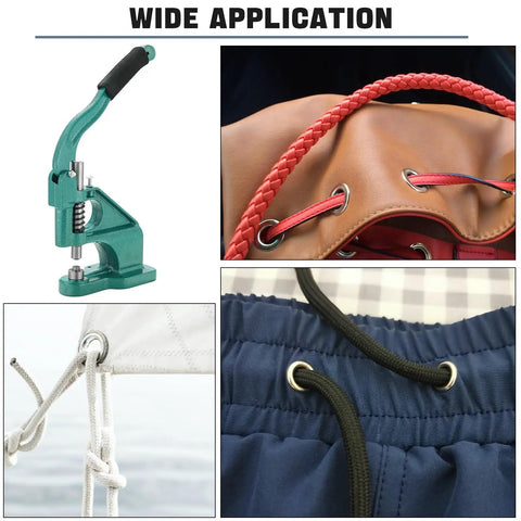 Three Die Hand Press Grommet Machine Kit With 1500 Eyelets For Leather Fabric Tarps And More Heavy Duty Workhorse Tool Set