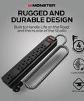 Heavy Duty 7 Outlet Surge Protector Power Strip 240V 1350 Joules With 4ft Cord Type B Plug And Metal Enclosure Fireproof MOV
