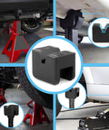 8-pack rubber jack pads for car lifts/floor jacks; dual V-groove and round pads, 2.95 in and 2.48 in