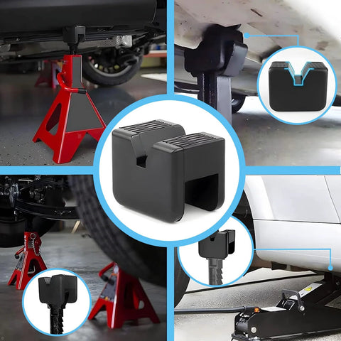8-pack rubber jack pads for car lifts/floor jacks; dual V-groove and round pads, 2.95 in and 2.48 in