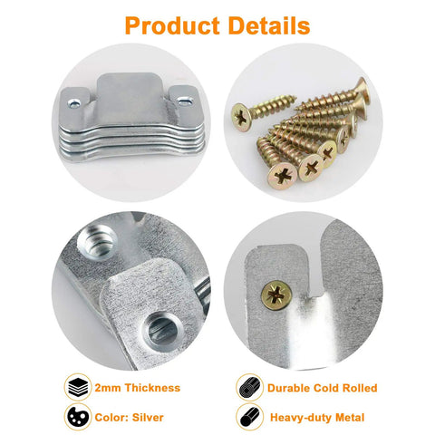 Heavy Duty Sectional Sofa Connector Brackets Keep Your Couch Locked Down Tight, Universal Alignment Bands With Screws To Stop Slippery Moves Cold, Solid Four Piece Furniture Fastener Kit For Modern Homes