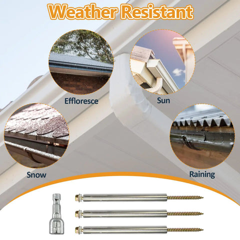 Durable Steel Gutter Screws Kit With 7 Inch Screws And Hex Socket For Roof Repair And Gutter Maintenance, weather resistance features