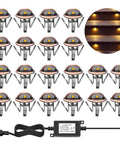 Low Voltage IP65 Waterproof Half Moon LED Step Lights For Decks And Pathways Recessed Landscape Lighting Kit with 20 pieces