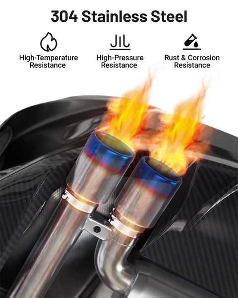 Image showing 304 stainless steel exhaust pipes under high-temperature, high-pressure, and corrosion resistance test.