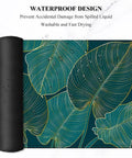 Ultra Large Green Tropical Leaves Desk Pad For Keyboard, Laptop And Computer, XXL Gaming Mouse Pad, Extra Big Full Size Mouse Mat, 35.5 By 15.7 Inches