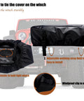 Eudora Waterproof Winch Cover Tailgate For 2500 To 6000 Lb Electric Truck Winches Heavy Duty Tarp with adjustable straps