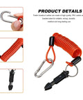 Trailer Brake Away Cable 4Ft High Rebound Towing Coiled Wire with Stainless Steel Carabiner and Pin, Heavy Duty RV Emergency Breakaway Cables
