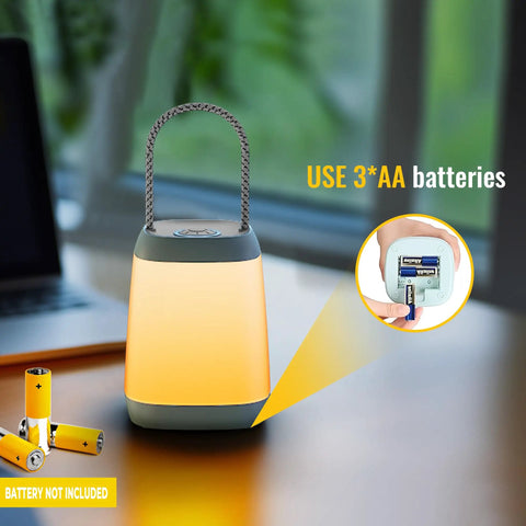 Two Pack LED Camping Lights Lanterns Battery Powered With Three Modes Portable Night Light for versatile lighting indoors.