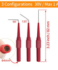 Back Probe Kit For Electrical Testing With 15 Back Probe Pins In 90 Degree, 135 Degree And Straight Angles, red probes, 3.23 inch length