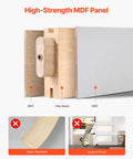 Cross-section view of Premium Sliding Barn Door Kit 36 By 84 Inches With Header Board 6 Foot 6 Inch Track Kit showing MDF and pine wood layers.