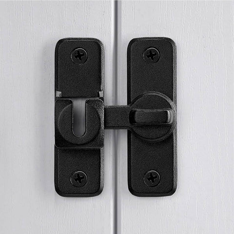 Matte Black 90 And 180 Degree Barn Door Latch Lock, Zinc Alloy Flip Latch For Cabinets, Bathrooms, Barns, Gardens, Windows And Small Pet Cages