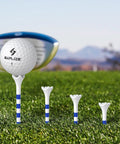 Pro Grade Durable Plastic Golf Tees 120 Pack One And One Half Inch And Three And One Quarter Inch With Reinforced Four Prong Head Design