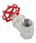 Heavy Duty Full Port Gate Valve In Stainless Steel One And A Half Inch NPT for oil, water, industrial plumbing, and HVAC systems.