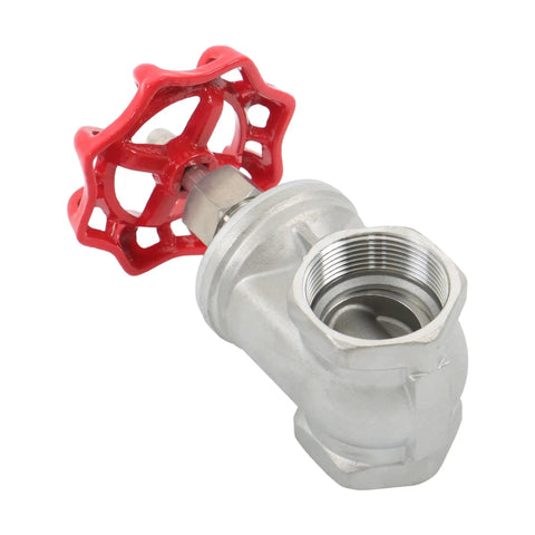 Heavy Duty Full Port Gate Valve In Stainless Steel One And A Half Inch NPT for oil, water, industrial plumbing, and HVAC systems.