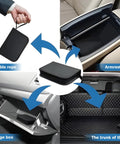 Heavy Duty Tire Repair Kit 45 Piece Set For Cars, RVs, SUVs, Trucks And Motorcycles with compact storage in vehicle compartments