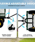 Beefy 900 Lbs Heavy Duty Garden Cart Wagon With Removable Mesh Sides Flexible Adjustable Design Rubber Gasket Firmly Attached