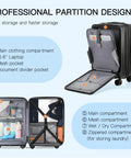 Carry On Luggage That Fits Overhead 20 Inch Expandable Hardside Polycarbonate Case interior layout with compartments.