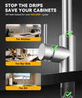Pull Down Sprayer Kitchen Faucet In Brushed Nickel High Arc Design for kitchen, bar sink, and RV use