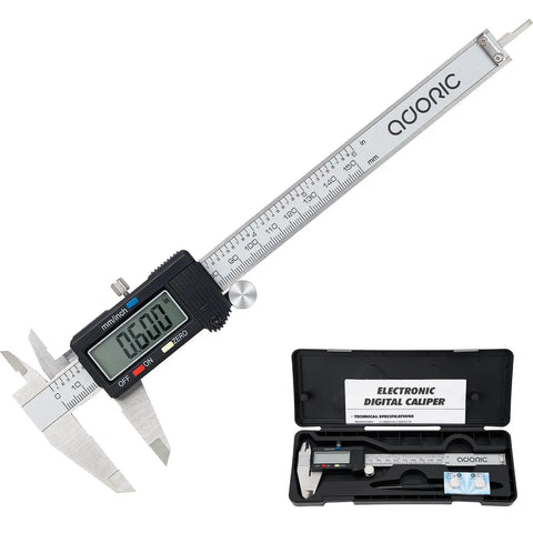 Digital Caliper With Stainless Steel Body And Large LCD Screen For 0 To 6 Inches And Millimeter Conversion Pro Grade Accuracy