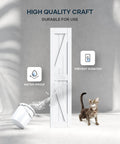 36 Inch By 84 Inch Double Barn Door With 6.6 Feet Sliding Door Hardware And Handle Included, DIY Assembly And Easy Install, waterproof and durable LVL solid wood with white K frame design on display with water and cat
