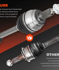 Top half shows new Chevy CV Axle Shaft Assembly Front Left Or Right For AWD And 4WD; bottom half shows worn-out shaft