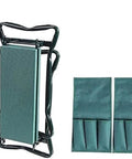 Folded Heavy Duty Garden Kneeler And Seat With Wide Cushioned Pad Foldable Patio Bench Stool With Dual Tool Bags