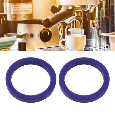 8.5mm Silicone Gasket For E61 Group Head Espresso Machines Compatibility With Expobar E61 Faema KEES Keeps It Tight For Modern Coffee Makers Long Lasting Performance, shown in a close-up with espresso machine in background.