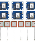 Six Pack GPS Flight Controller Module With Ceramic Antenna For Arduino Projects, 3V-5V Power, TTL RS232 Interface, 9600 Baud