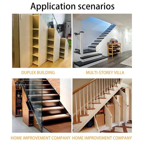 Heavy Duty Bottom Mounted Drawer Slides With Full Extension And Silent Smooth Operation For Cabinets And Furniture, Rust Resistant Electroplated And Powder Coated Finishes, Durable Steel Construction And Ball Bearing System in stair cabinets