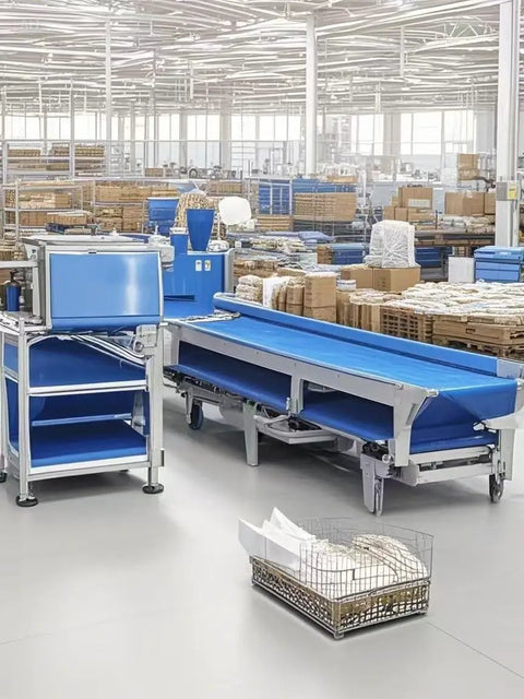 Built Like A Tank Blue PVC Conveyor Belt For Warehouse And Manufacturing Lines Featuring Abrasion Oil Heat Resistant Reinforced Polyester Core With Low Maintenance And Reliable Daily Performance