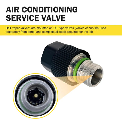 Close-up of air conditioning service valve from 16 Piece Air Conditioning Valve Core Kit For R12 And R134a Systems
