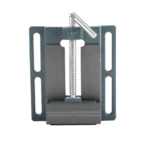 Pro Grade Drill Press Vise With 4 Inch Opening Heavy Duty Milling Vise Heightened Widened Jaws Cast Iron Body For Rock Solid Clamping On Milling Machines And Drill Presses, front view