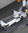 9 Inch Metal Cutting Band Saw With 4 Speed Settings 1.5HP Dual Voltage 115V And 230V Prewired Hydraulic Feed Coolant System 0 to 45 Degree