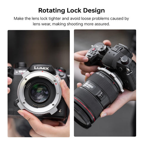 EF-M2 Pro Lens Mount Adapter Auto Focus 0.71x Reducer Speed Booster With Security Lock For Canon EF Lenses On Micro Four Thirds Cameras Including GH5 GH4 E-M5 E-M10 Olympus OMD Series And More