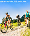 Group of cyclists on mountain bikes on a trail, ideal for Derailleur Shift Cable Kit For Mountain And Road Bikes use.