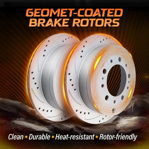 Geomet Coated Disc Rotors Front And Rear With Ceramic Brake Pads Brake Kit For 2007 2021 Toyota Tundra 2008 2022 Sequoia
