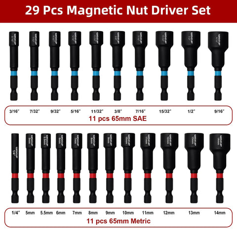 Beast Pro Grade Heavy Duty 29 Piece Magnetic Nut Driver Set with SAE and Metric sizes, Cr V Steel, on display