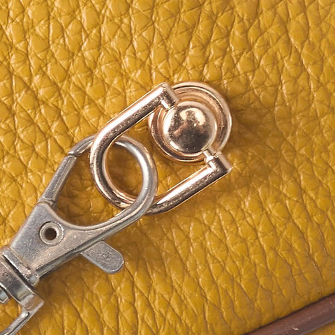 Close-up of gold D ring and ball head on leather for 4 Pcs Dope Gold D Rings For Purses Rotatable 360 Degree Metal Hardware With Studs Screw