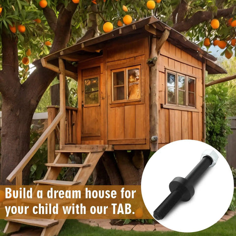 Treehouse Perch Hardware Kit With 1.25 By 6 Inch Black 4140 Steel Bracket And 3 By 1 Inch Collar Galvanized Hex Nut All In One Tree Fort Attachment Bolt Set For Easy Assembly